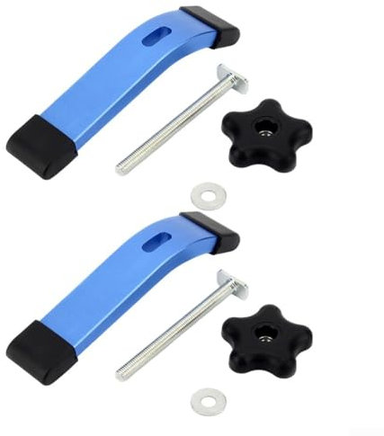 Niceminiwall 2 Stück T-Schienen-Halteklemmen-Set, T-Nut-Klemme, blau, für Holzbearbeitung und Metallbearbeitung