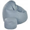 Slevobox Sitzsack mit Hocker Grau 95x95x120 cm - XXL Sitzsack Erwachsene mit Füllung - Bean Bag - Schlafzimmer und Wohnzimmer Möbel - Indoor Sitzsäcke Öko-Leder - Lounge Sessel