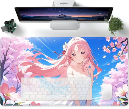 Fille Sexy d'anime Boobs Tapis de Souris XXL 900x400 Grand Tapis de Souris,Base en Caoutchouc antidérapante,Spéciale Améliore la Précision et la Vitesse pour Gamer PC Ordinateur