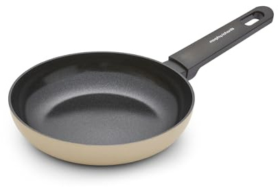Morphy Richards Frying Pan, Recycled Aluminium, 20cm, Non Stick Ceramic Coating, Soft Touch Handles, Oven Safe Up to 180c, Suitable for All Hobs, Cream, 853003