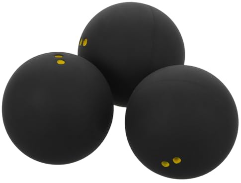 NUOBESTY Double Yellow Dot Squash Balls 3-Pack High Elasticity 1.49 Inch Diameter Training and Competition Racket Balls for Beginner Practice and Official Matches