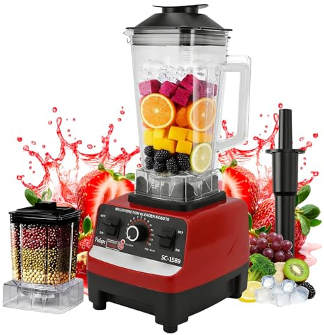 Blenders for Kitchen, 4500W High Speed Professional Smoothie Maker | with 2L BPA Free Container and 600ml Grinding Cup, 15 Speed Control for Crushing Ice, Frozen Fruit, Juice, Puree & Baby Food