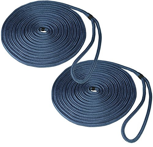 Savage Island 2 x 12mm Docking Boat Yacht Braided Lines Mooring Sailing Rope - Spliced Loop At One End