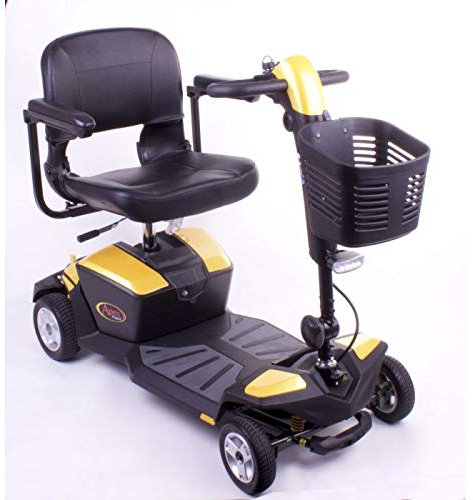 Pride Mobility Apex Rapid Mobility Scooter – Compact Travel Power Scooter – Portable Mobility Scooter for Adults (Yellow)