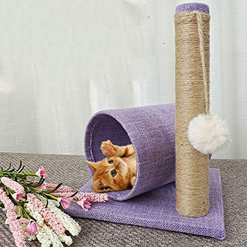 ZXCVB Tiragraffi per Gatti,Albero Tiragraffi per Gatto,con Tunnel E Pallina in Peluche,è Il Miglior Posto di Intrattenimento per I Gatti,Miglior Regalo per I Gatti,Purple-Tree