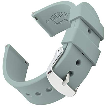 Archer Watch Straps - Correas de Reloj de Silicona Suave de Liberación Rápida (Gris Cadete, 19mm)