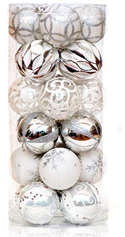 KMKAW Bola De Decoración De Árbol De Navidad Conjunto De Gadgets Bolas De Navidad Familia Festival Boda Reunirse Accesorios Inastillable (24 Piezas) 6 CM,G