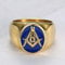 Nicey Klassischer religiöser Stil Blauer Email-Freimaurer Ring Herren Rock Punk Party Schmuck
