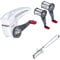 Westmark Set, 1 Trommelreibe mit 3 Schneidtrommeln + 1 Sparschäler, Rostfreier Edelstahl/Stahl/ABS, Weiß/Anthrazit/Silber, 117222E7