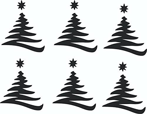 12x Christmas Vinyl Decal Sticker Wine Bottle Mug Window Gift Zig Zag Tree Ch 03 (White)