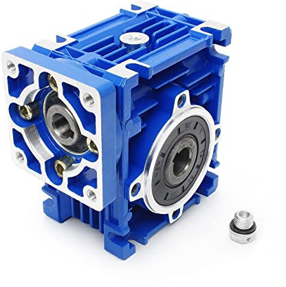 RATTMMOTOR Schneckengetriebe NMRV030,Hohe Drehmoment Schneckengetriebe,Worm gearbox,getriebe 10:1 Eingang 11mm Ausgang 14mm für Nema23 Schrittmotor