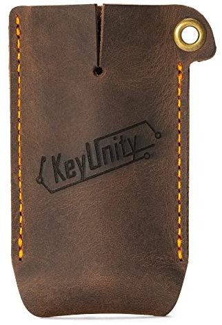 KeyUnity KA16 Etui en Cuir EDC Pochette Cousue à la Main pour Organisateur de Poche pour Lampe de Poche KF01, Leatherman Skeletool,Couteau Suisse et Couteau de Poche Civvi Elementum (KA16)
