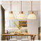 Moderne-Pendelleuchte 3-Flammig Holz-Hängelampe mit Glas-Dekor Verstellbarer-Kabel - E27 Esstischlampe Hängend Azanaz Esstischlampe Industrial Pendellampe für Ideale Wohnzimmer Hotel Büro Hängeleuchte