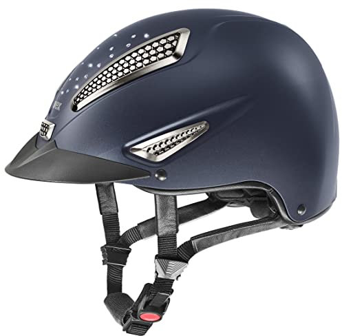 uvex perfexxion II Grace - robuster Reithelm für Damen und Herren - individuelle Größenanpassung - optimale Belüftung - Navy matt - 55-58 cm