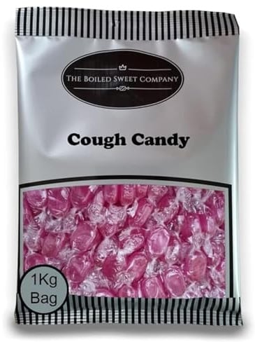The Boiled Sweet Company® Cough Candy 1kg - Traditional Individually Wrapped Boiled Sweets - Warming Herbal Flavour Throat Drops - Bulk 1 Kilo Bag - Pick and Mix Sweets Share Size Bags