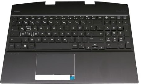 HP Omen 15-dh0000 original Tastatur inkl. Topcase DE (deutsch) schwarz/schwarz mit Backlight