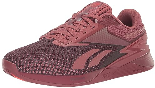 Reebok Womens Nano X3 Mesh Lifestyle Casual and Fashion Sneakers, Sedona Rose/Maroon/Neon Cherry, 40.5 EU