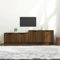 homiuse Meuble TV Chêne Marron 158,5x36x45 cm Bois d'ingénierie Unité TV Design Epuré Armoire TV Bibliothèque Salon Meuble de Télévision Etagère de Rangement Cadres Photo Plantes Livres
