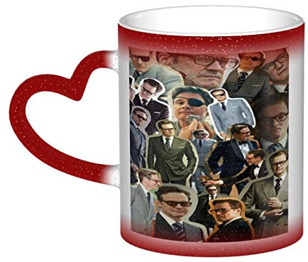 YINGD Colin Mug Firth Custom Coffee Magic Mugs - Heat Sensitive Personalized Color Changing Cups - 12 oz Red