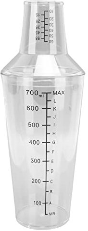 Shaker à Cocktail Transparent, Shaker En Plastique Pour Bar(700ml)