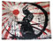 Großer 150x200CM Samurai Wandteppich Wandbehang Japanese Style | Japan Manga Wandtuch Tuch Tapestry XXL | Wanddeko für Wohnzimmer Geschenk ästhetisch | Samurai Graffiti