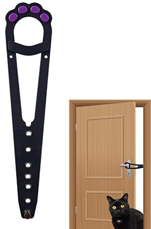 Door Stop for Cats | Cat Paw Shape Cute Door Bolt Holder - Flexible, Easy to Install Door Strap for Laundry Room, Bathroom, Toilet, Bedroom Fulenyi