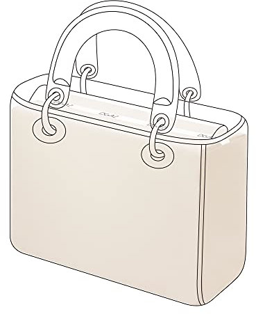 DGAZ Taschenformer Einsatz, Tasche Shaper Einsatz für Lady Dior, Satin Tascheneinsatz für Damen Handtasche (Craie, Small)