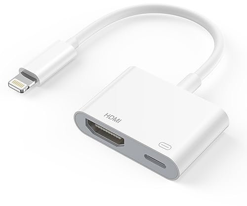Lightning HDMI Adapter 【Apple MFi Zertifiziert】 iPhone iPad HDMI Adapter Lightning Digital AV Adapter HDMI Kabel Adapter Connector to TV/HDTV/Monitor für iPhone 14/13/SE/12/11/XS/XR/X/8/7/iPad