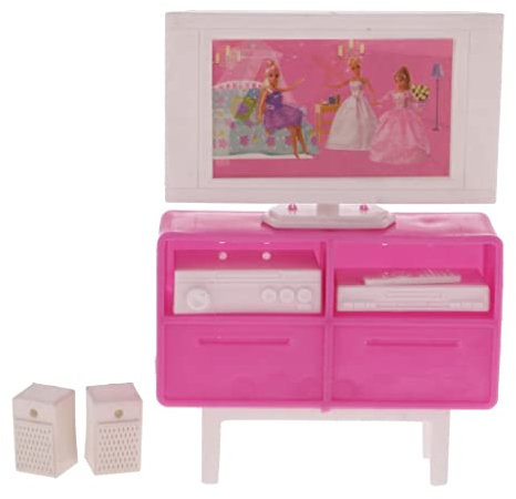 Pink Doll House TV + DVD + Amplifier - Doll House Furniture Set for ages 3 and above