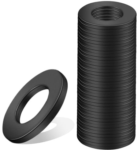 Nenull Unterlegscheiben M8 x 16mm Flache Unterlegscheiben Schwarz 40 Stk Karosseriescheiben Distanzscheiben Kohlenstoffstahl Dichtung Beilagscheiben für Reparaturen zu Hause Schrauben Gewindestange