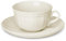 Gerlach Retro Tassen-Set Mit Untertassen 12-Teilig Kaffeetassen 6 Stk Kaffeetasse Teetasse Aus Porzellan Kaffeeservice Für 6 Personen Kaffeebecher Elfenbeinfarbe 250ml, Weiß