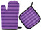 Ofenhandschuhe Topflappen Set Lila Streifen Retro Lila Topfhandschuhe Weiches Kochhandschuhe Ofenhandschuhe Kitchen, Für Grillen, Backen, Küche