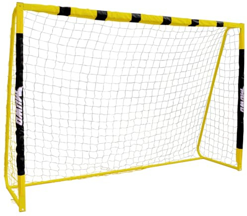 MUWO großes Fußballtor aus robustem Stahl, mit Textilmantel und Netz. 3 x 2 Meter groß, einfacher Aufbau durch Stecksystem mit Bildanleitung. Für Indoor und Outdoor geeignet.