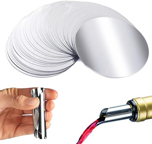 CLKE Stop Goutte Vin, 100 Pcs Verseur de Vin Anti-Goutte, Anti Goutte Bouteille Vin, Becs Verseurs Vin en Aluminium Réutilisables pour Restaurant, Bar D'hôtel, Bistro et à la Maison