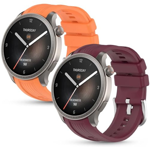 CHULN 2 Piezas Correa para Amazfit Balance, Ajustable Impermeable Deportiva Suave Silicona Recambio Pulsera Correa para Amazfit Balance(A2286).