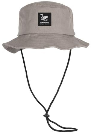Surf Monkey Boonie Hat Fischermütze für Herren/Damen, 100 % Baumwolle, grau, 56