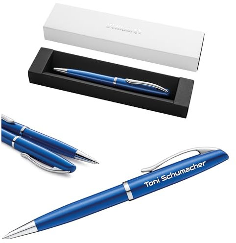 Pelikan Jazz® Noble Elegance K36 Kugelschreiber mit Gravur Geschenketui - einzigartige Stifte mit Namen - personalisierte Geschenke - Kugelschreiber personalisiert (Saphir Blau)