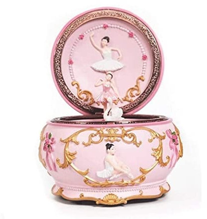 ASHSDI Spieluhr Musikbox, Dancing Ballet Girl Rotating Princess Aufklappbares Schmuckkästchen Mit Aufziehuhr Und Licht Musikspieluhr Spieldose