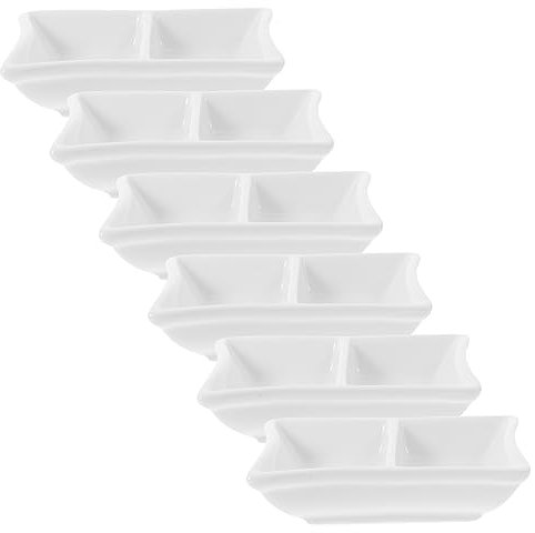 Alipis 6 Piezas Plato De Cerámica Pequeño Plato De Inmersión Cuencos De Cerámica Guarnición Cuencos Platos De Salsa De Soja Plato De Salsa Cuencos De Salsa De Soja Plato De Vinagre