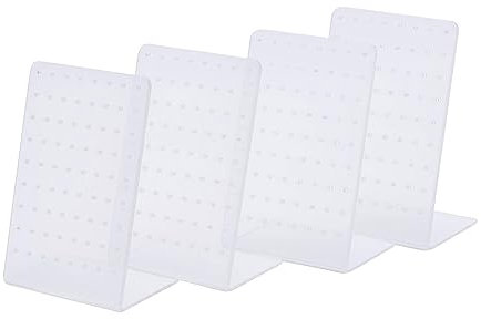 xbiez Schmuckständer aus Acryl, mit 72 Löchern, 4 Stück, für Ohrringe, zum Aufhängen, kleine Ornamente, Schmuckhalter, Organizer zum Aufhängen