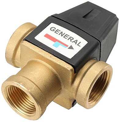 NICCOO Thermostat Mischventil 3 Wege DN20 (G3/4), Messing Mischer Thermostatisches Mischventil für Warmwasser, kleine Fußbodenheizkreise