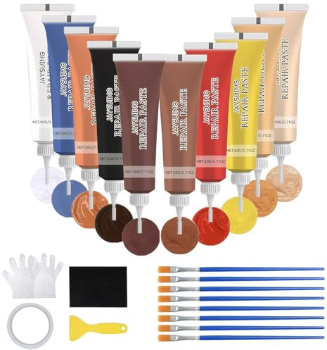 Laminate Floor Repair Kit,23 PCS Laminate Worktop Repair Kit,Vinyl Floor Repair Kit,Laminate Worktop Repair Kit,Repair Scratch for Wooden Cabinet,Floor,Door,Table Surfaces Wood Filler Paint