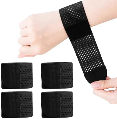 DMNQ MuñEqueras Tunel Carpiano Transpirable Y Ajustable Absorbente Del Sudor Y Agradable Para La Piel Alivia El Dolor Fitness Y Deportes (Negro)