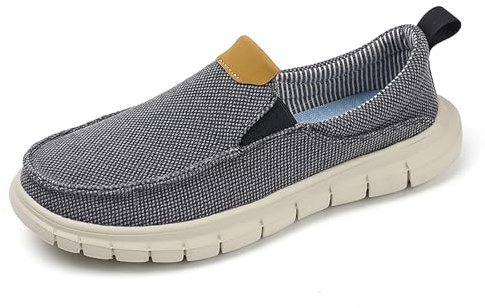 Axcone Hombres Zapatos Casuales Mocasines Barco Mocasines Negocios Piso Conducir Bajo Casual Zapatillas（2802-Gray44）