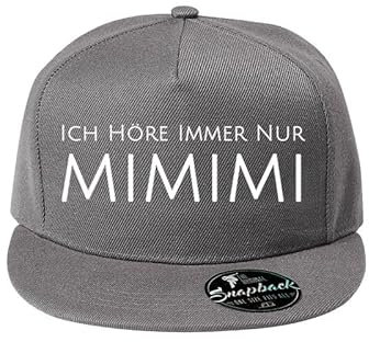 DELUNO Ich höre Immer nur mimimi Unisex Kappe Classic Cap mit geradem Schirm One Size Einheitsgröße für Männer und Frauen Grau (Cap-440-Grau)