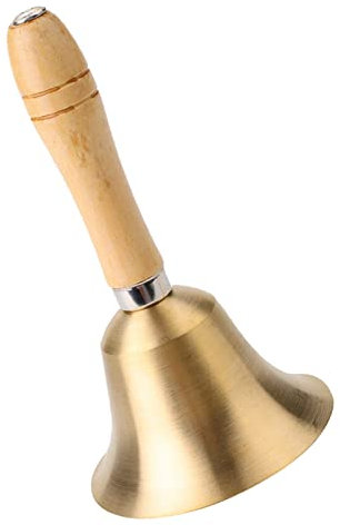 Handglocke, Tischglocke mit Holzgriff Hand Glocke Klassische Handklingel Glocke Resturant Service Glocke für Schule Abendessen am Empfang Hotelservice Meditationsgebet