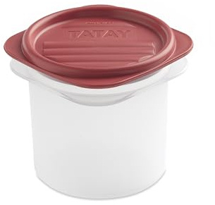 TATAY Frischhaltedose Top Flex Ohne BPA Vorratsdosen mit Deckel Luftdicht | Frischhaltedose Lebensmittel | Volumen 0,3 L | 8,7x8,7x8,5 cm | Auslaufsicherer Verschluss | Robuster Kunststoff, Rot