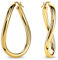 MIORE Schmuck Handgefertigt in Italien, Ohrringe Silber 925, Creolen Silber 925, Creolen Tropfen 30 mm Durchmesser, Ohrringe Vergoldet 18K Gold, Ovale Hoops Ohrringe Damen, Ohrschmuck