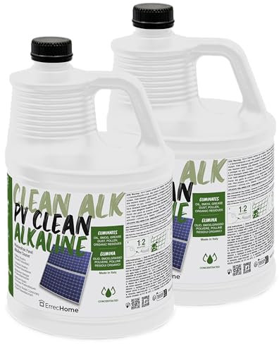 ErrecHome PV Clean Alkaline, Pulitore Alcalino per Pannelli Impianto Fotovoltaico, Formula Concentrata, 10 L (2 x 5 L)