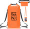 Gucass Dry Bag wasserdichte Tasche 20 L, Wasserfeste Beutel Packsack mit Doppeltem Verstellbarer Tragegurt, Waterproof Bag Für Schwimmen Bootfahren Kajak Wassensport, mit Bauchtasche IPX8 Handyhülle
